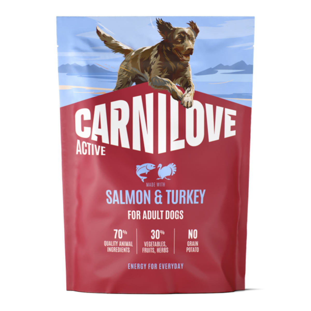 CARNILOVE Active, XS-XL, Somon și Curcan, hrană uscată fără cereale câini, 1.5kg