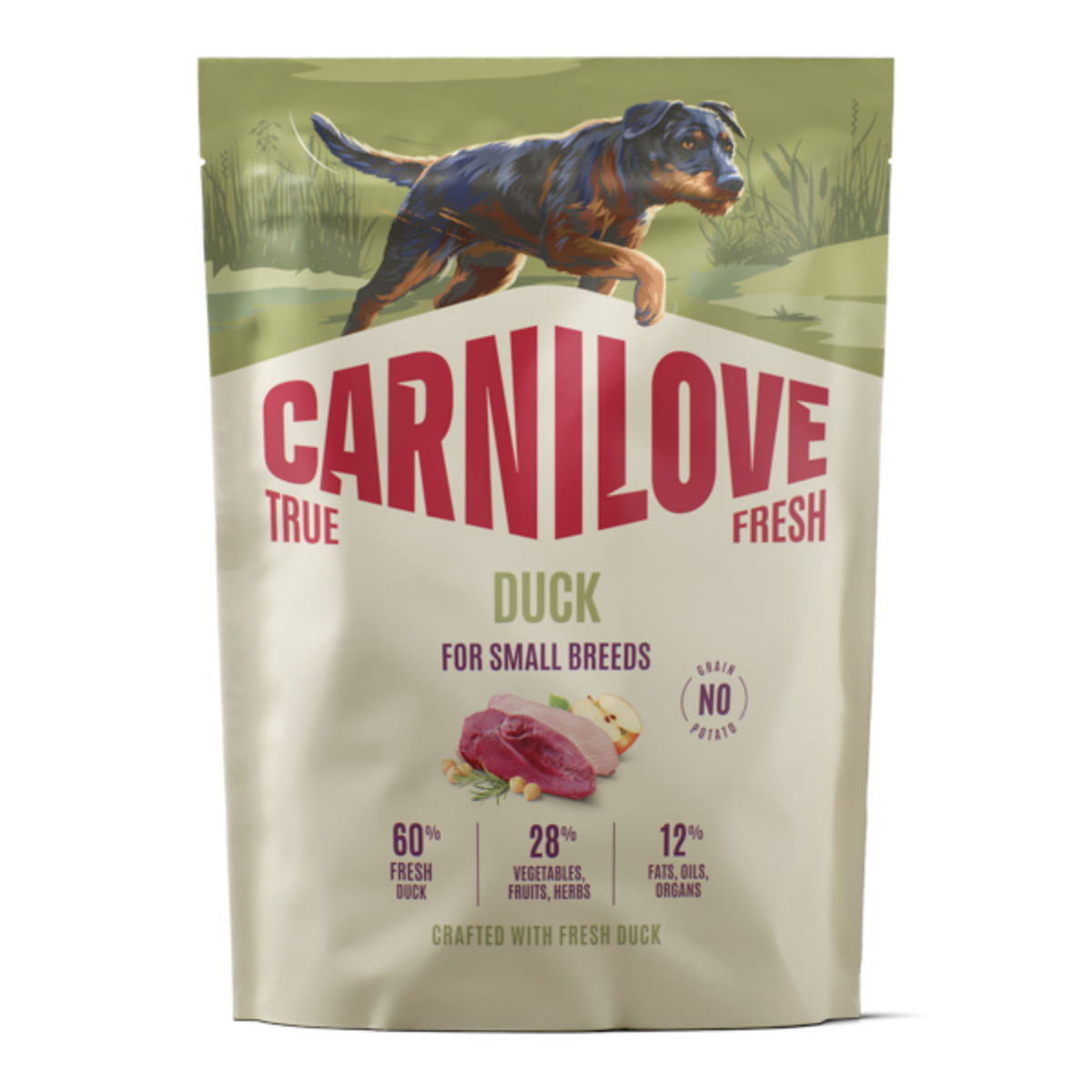 CARNILOVE True Fresh Small Breeds, XS-S, Rață, hrană uscată fără cereale câini, 4kg