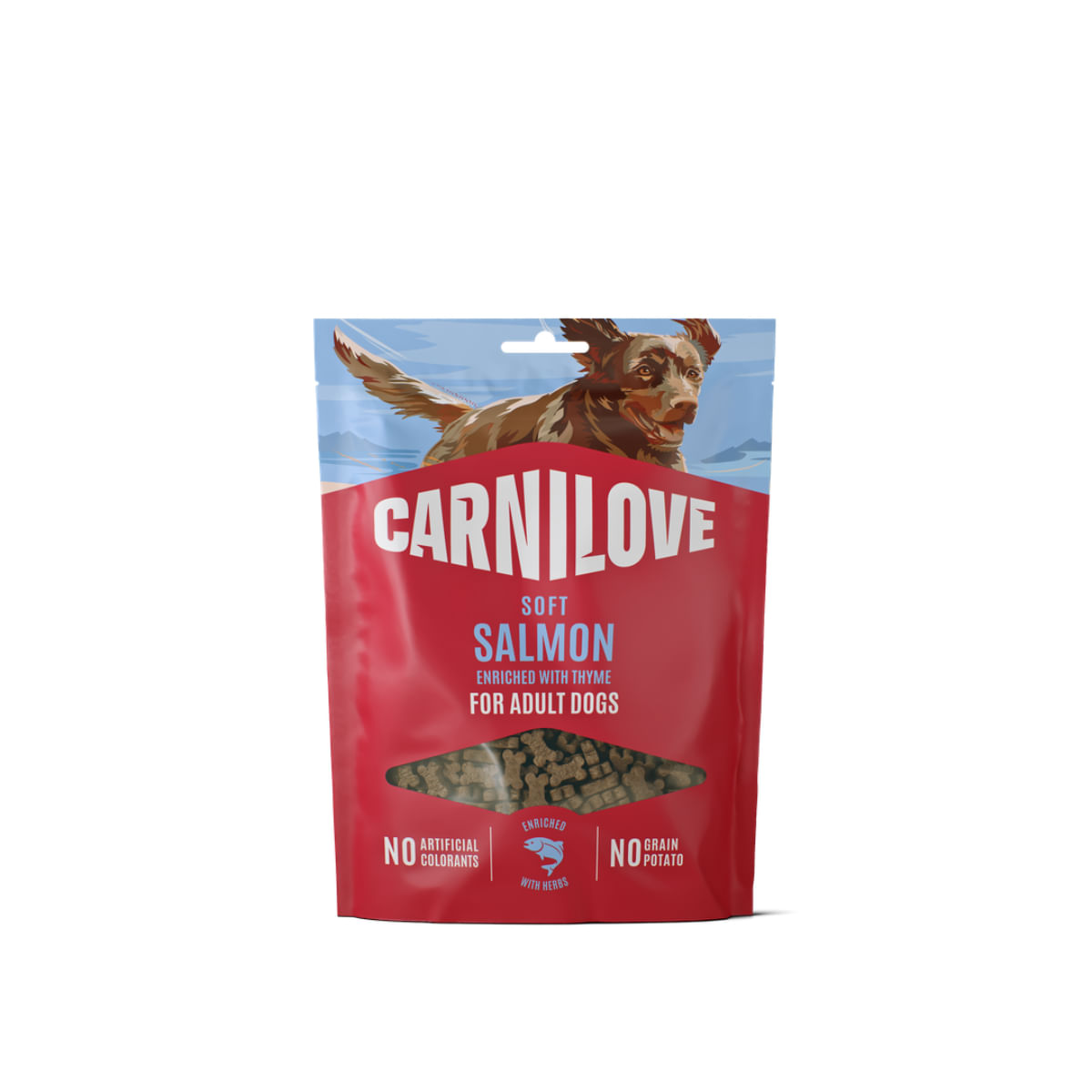 CARNILOVE Soft, XS-XL, Somon, punguță recompense fără cereale câini, 200g