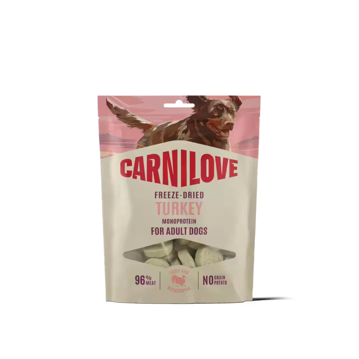 CARNILOVE Freeze Dried, XS-XL, Curcan, punguță recompense fără cereale câini, 60g