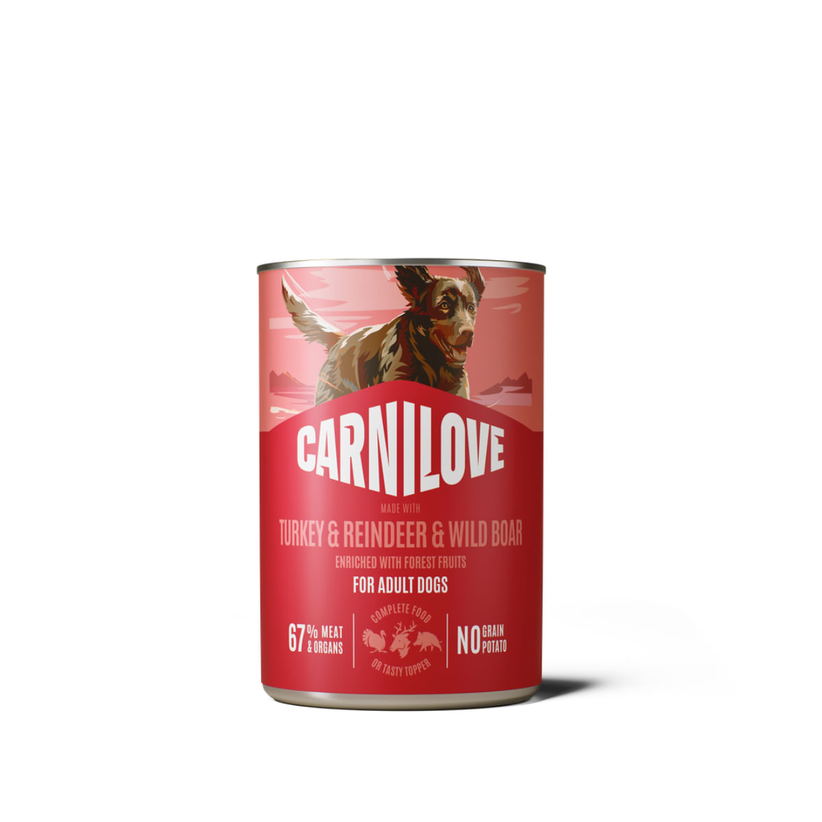 CARNILOVE, XS-XL, Curcan și Ren, conservă hrană umedă fără cereale câini, (pate), 400g