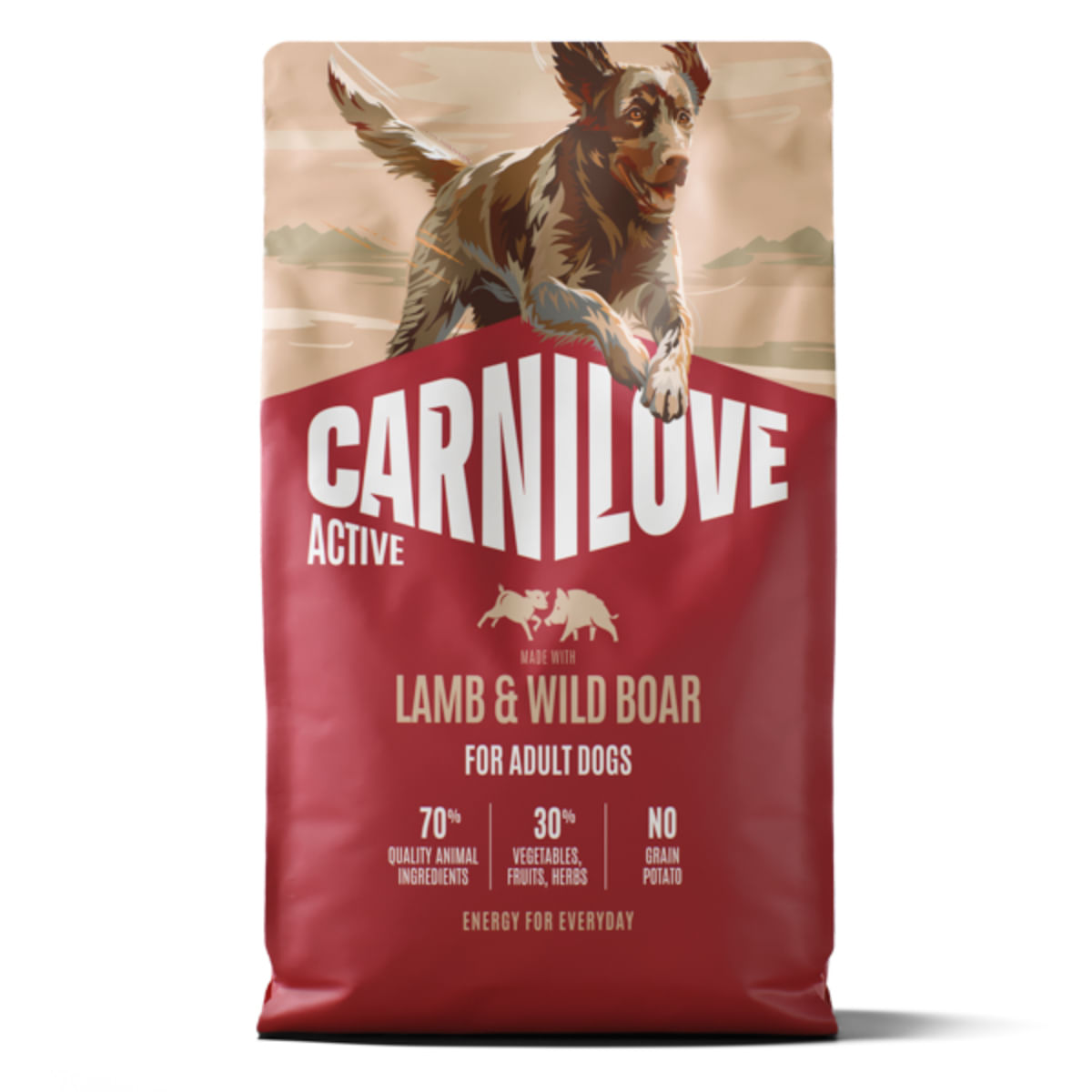 CARNILOVE Active, XS-XL, Miel și Mistreț, hrană uscată fără cereale câini, 4kg