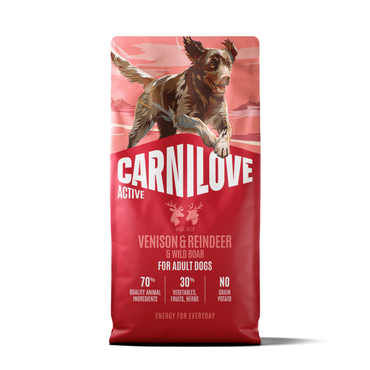 CARNILOVE Active, XS-XL, Vânat și Ren, hrană uscată fără cereale câini, 12kg