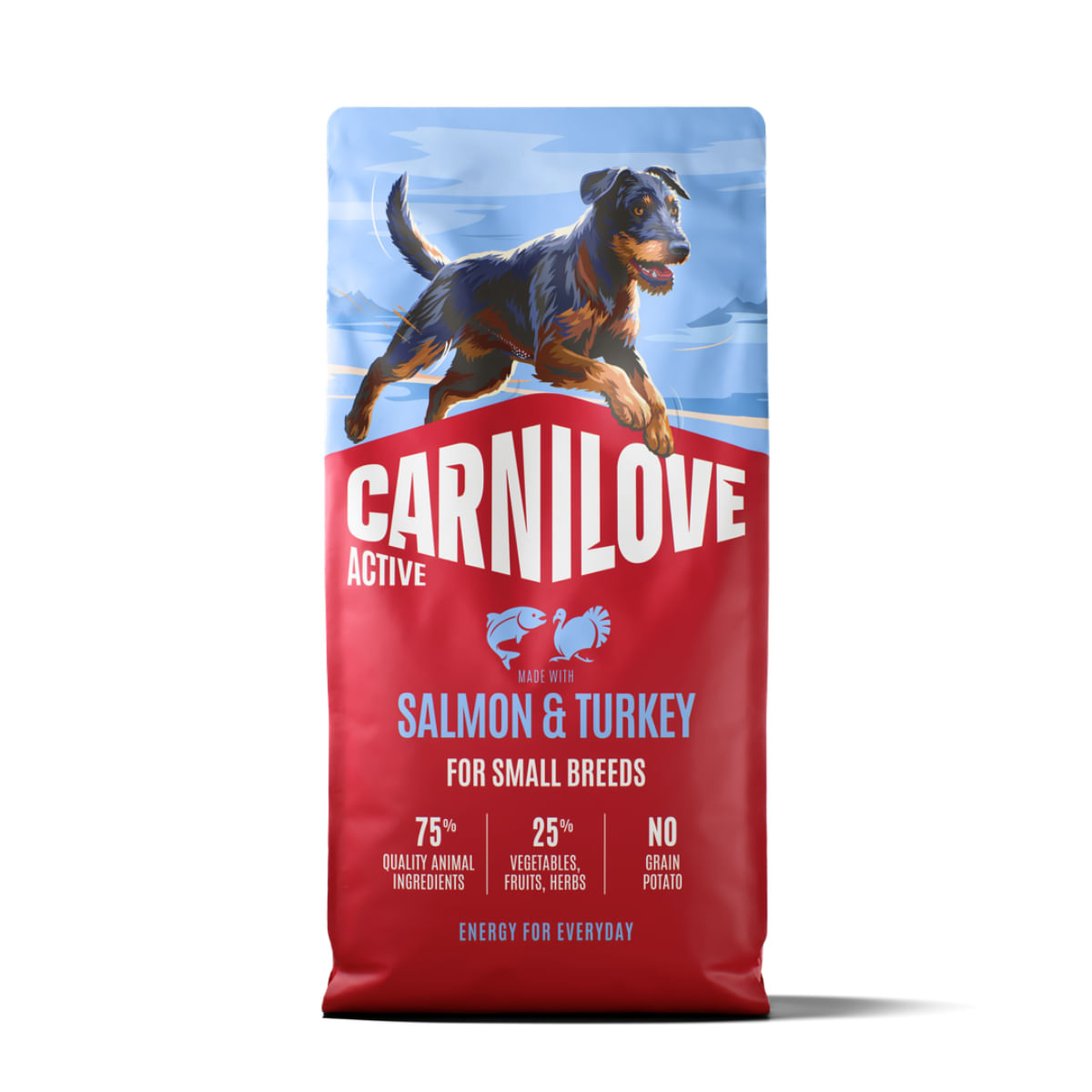 CARNILOVE Active Small Breeds XS-S, Somon și Curcan, hrană uscată fără cereale câini, 12kg