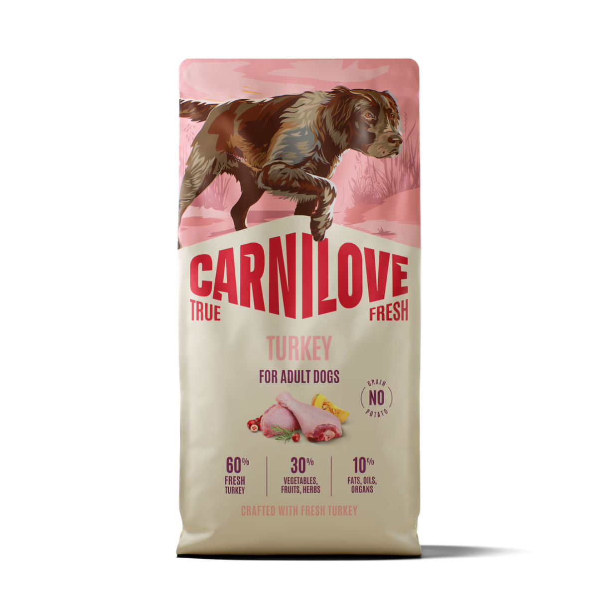 CARNILOVE True Fresh, XS-XL, Curcan, hrană uscată fără cereale câini, 12kg
