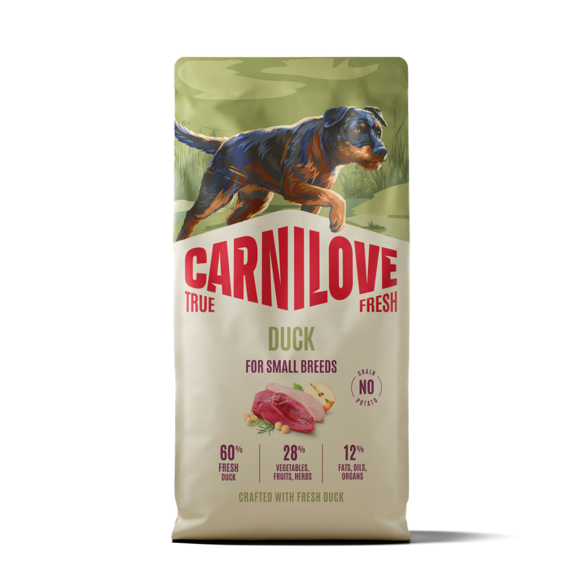 CARNILOVE True Fresh Small Breeds, XS-S, Rață, hrană uscată fără cereale câini, 12kg