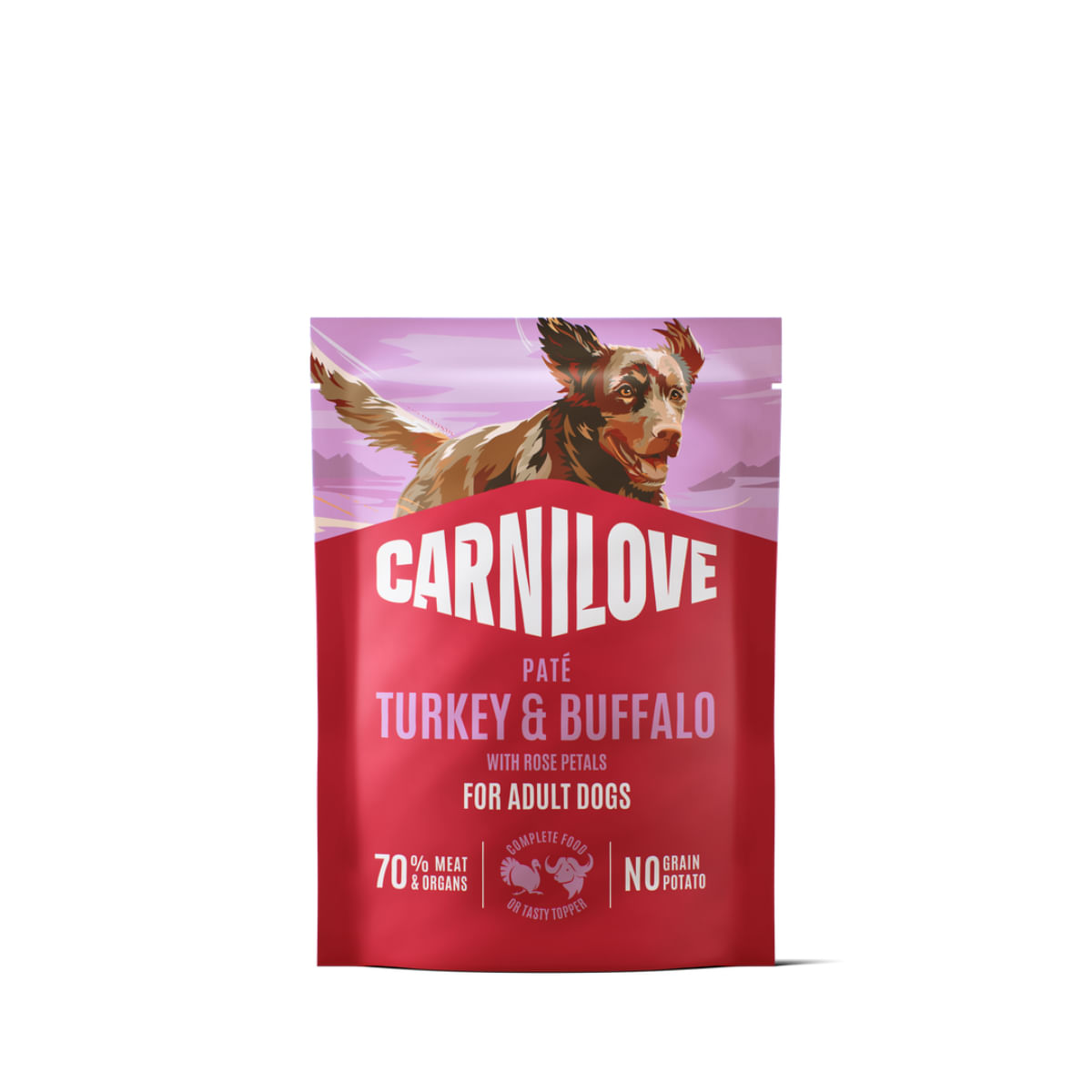 CARNILOVE, XS-XL, Curcan și Bizon, plic hrană umedă fără cereale câini, (pate), 300g