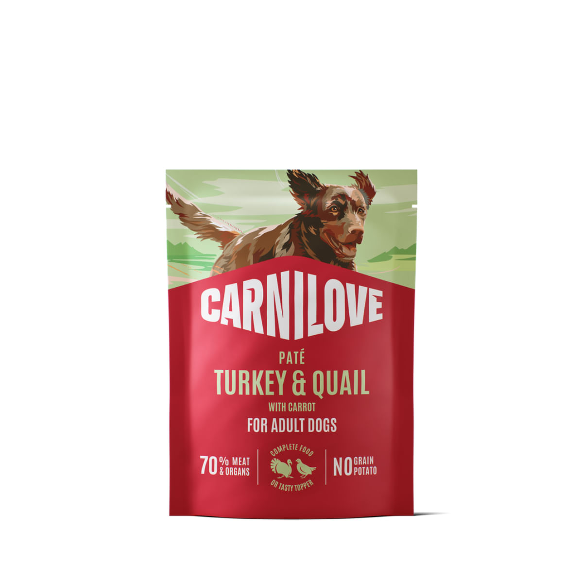 CARNILOVE, XS-XL, Curcan și Prepeliță, plic hrană umedă fără cereale câini, (pate), 300g