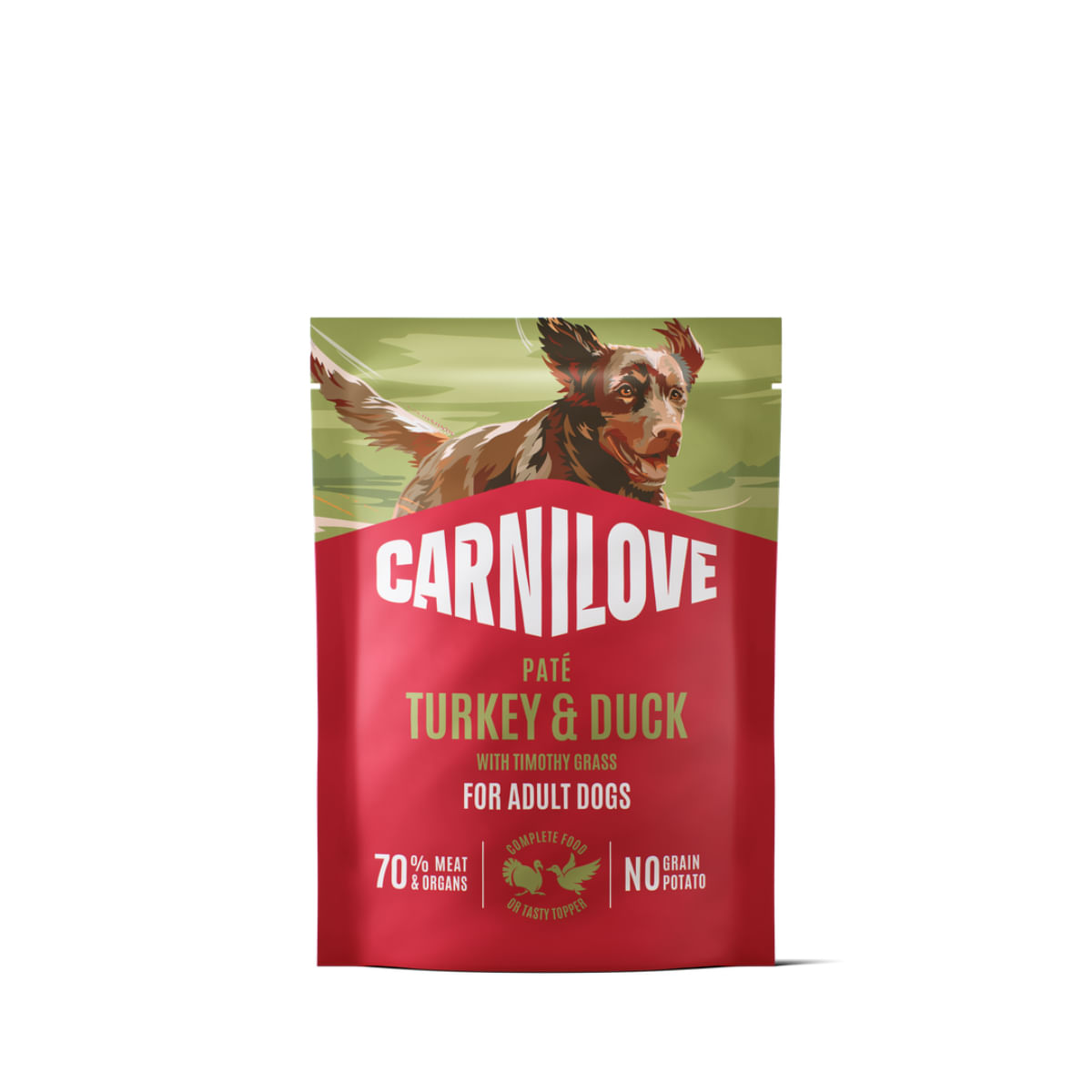 CARNILOVE, XS-XL, Curcan și Rață, plic hrană umedă fără cereale câini, (pate), 300g