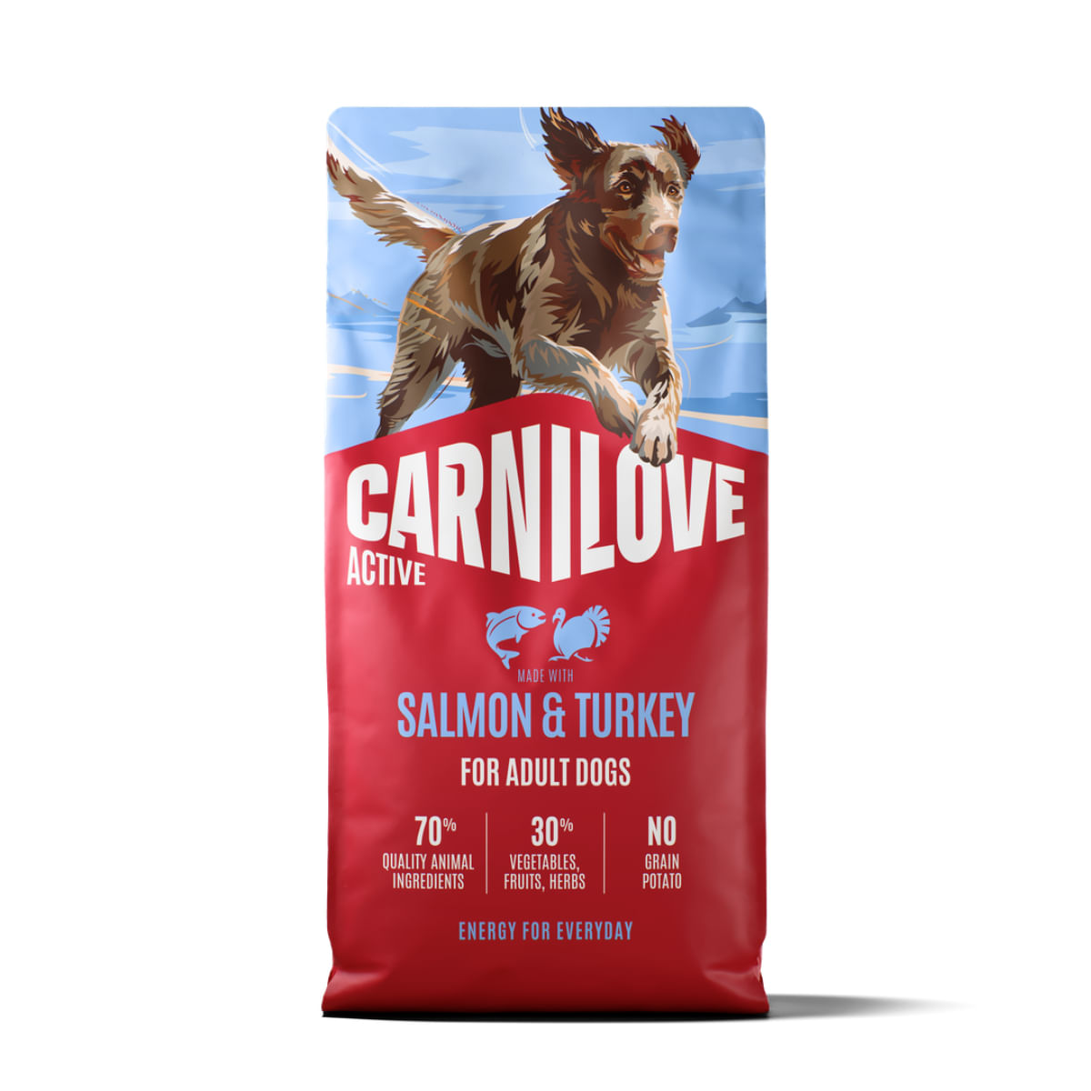 CARNILOVE Active, XS-XL, Somon și Curcan, hrană uscată fără cereale câini, 12kg