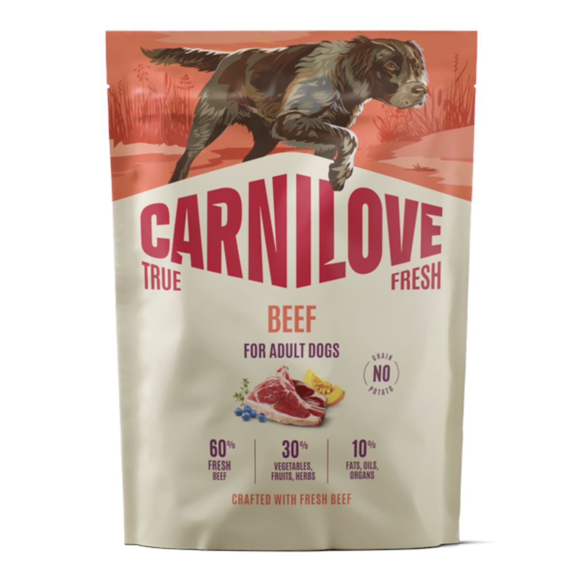 CARNILOVE True Fresh, XS-XL, Vită, hrană uscată fără cereale câini, 1.4kg