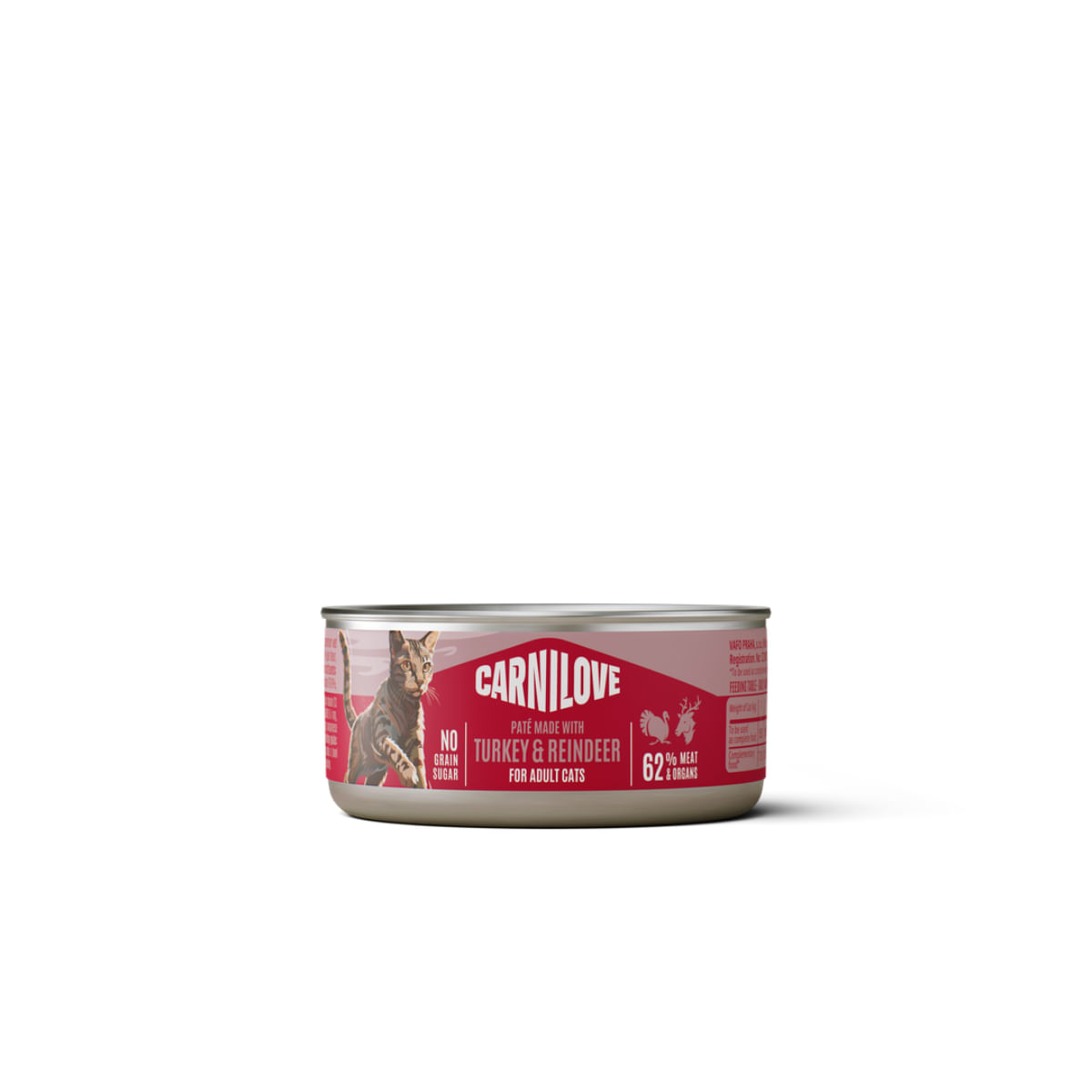 CARNILOVE, Curcan și Ren, conservă hrană umedă fără cereale pisici, (pate), bax, 100g x 12buc