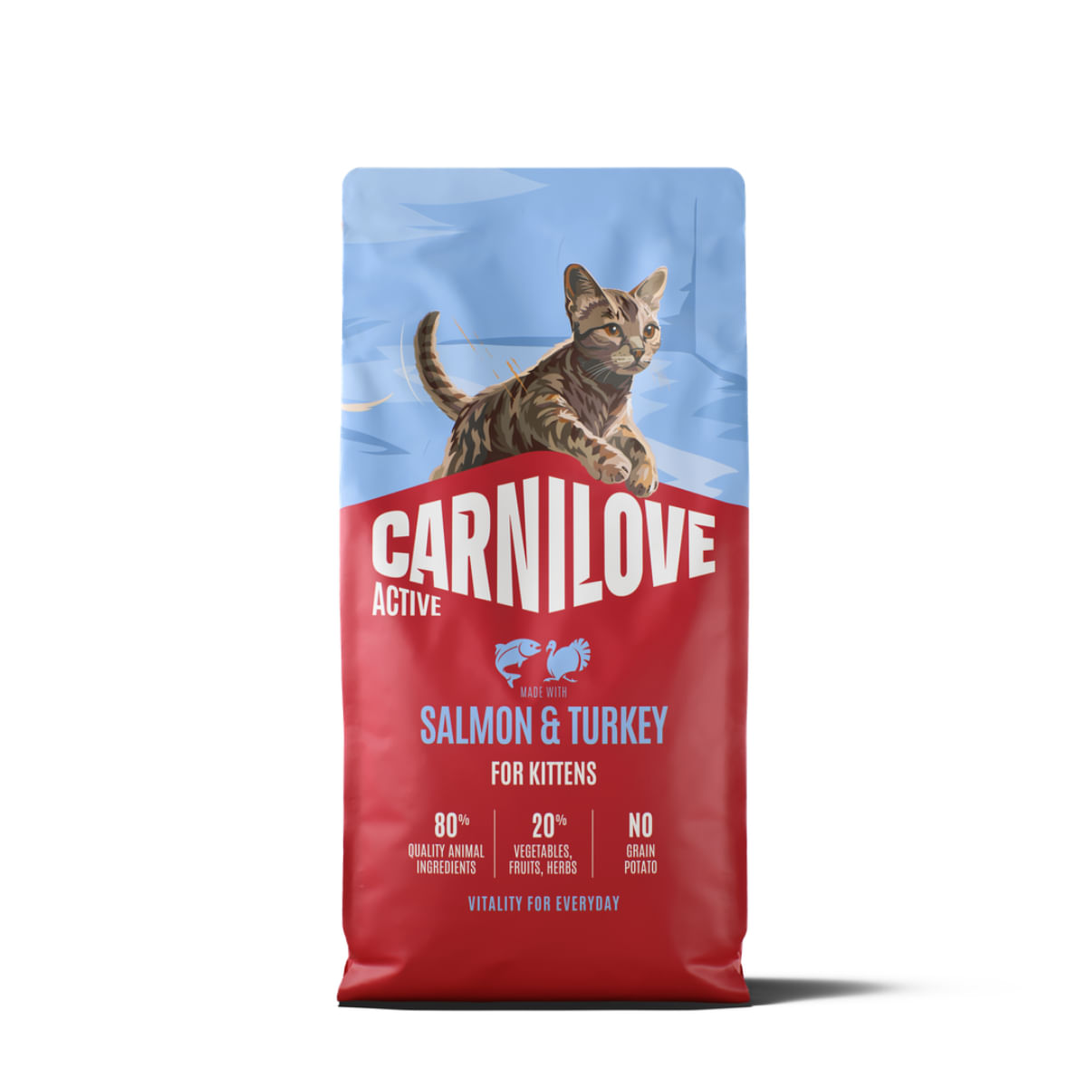 CARNILOVE Active Kittens, Somon și Curcan, hrană uscată fără cereale pisici junior, 2kg