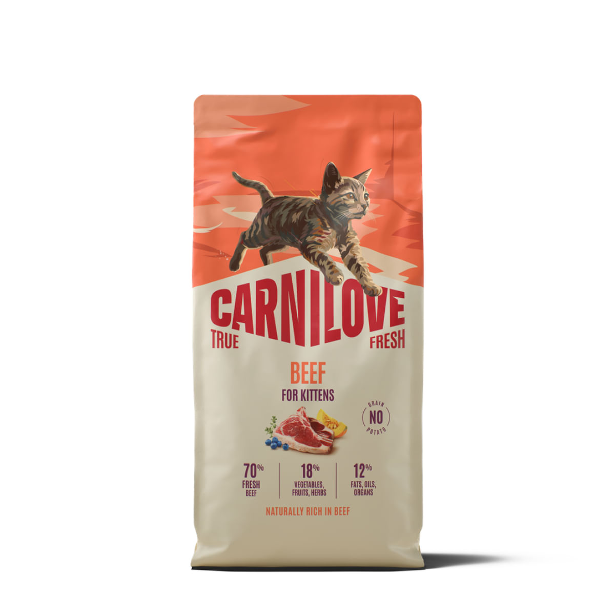 CARNILOVE True Fresh Kittens, Vită, hrană uscată fără cereale pisici junior, 400g