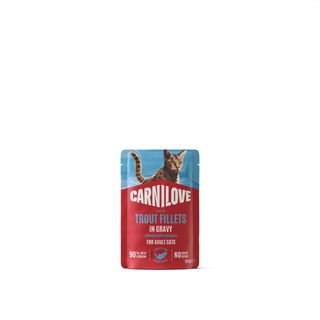 CARNILOVE, Păstrăv, plic hrană umedă fără cereale pisici, (în sos), 85g