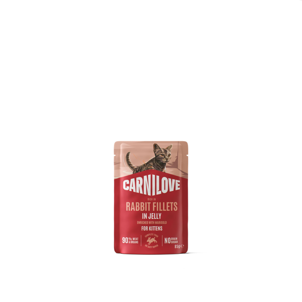 CARNILOVE Kittens, Iepure, plic hrană umedă fără cereale pisici junior, (în aspic), bax, 85g x 24buc