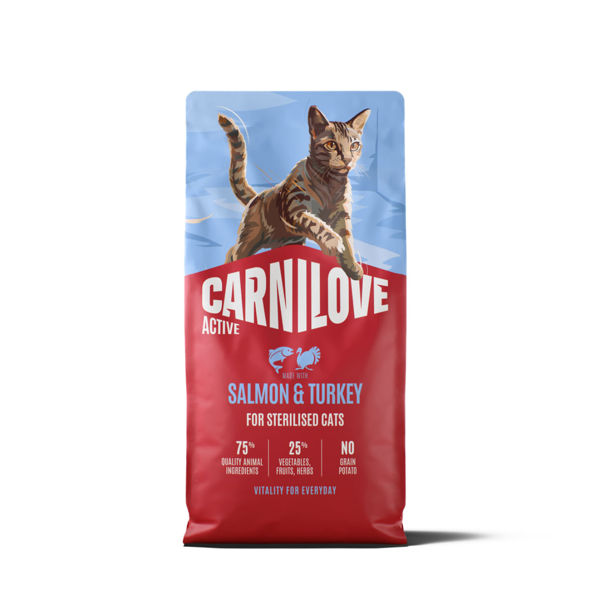 CARNILOVE Active Sterilised, Somon și Curcan, hrană uscată fără cereale pisici sterilizate, 6kg
