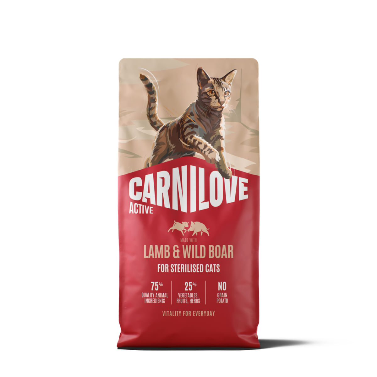 CARNILOVE Active Sterilised, Miel și Mistreț, hrană uscată fără cereale pisici sterilizate, 400g