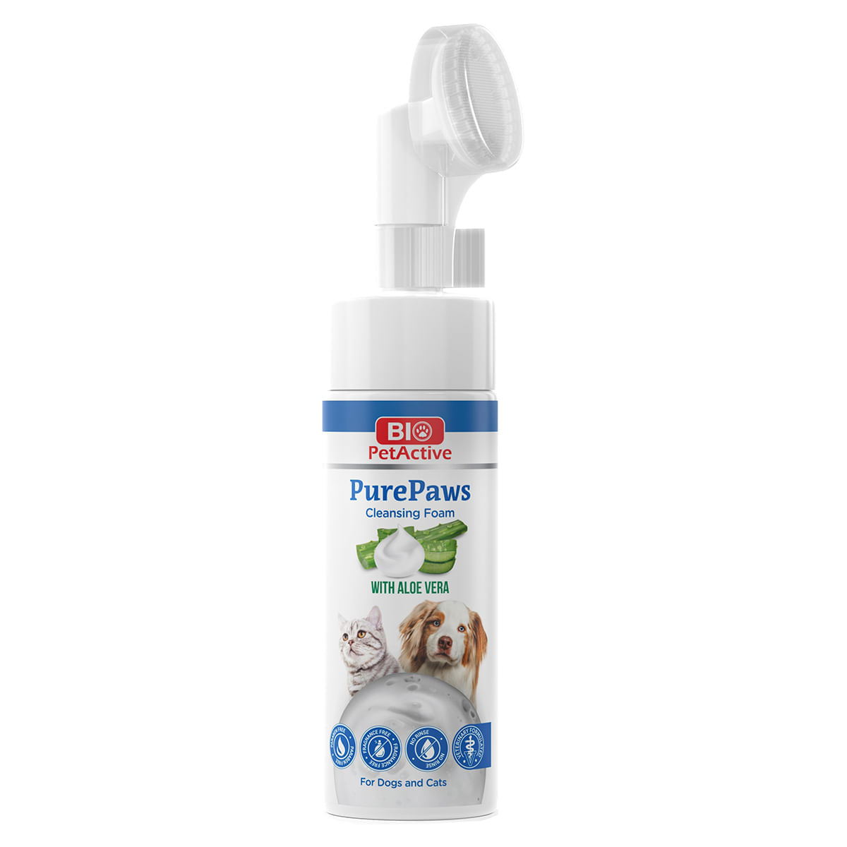 Bio Petactive Pure Paws Cleansing Foam, Xs-xl, Ingrijire Pentru Labute Spuma Caini, Aloe Vera, Flacon Cu Aplicator, 150ml